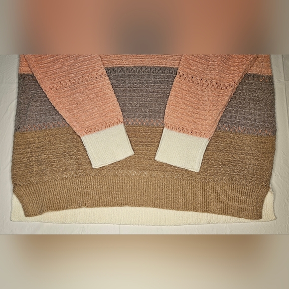 NWOT Women's Color Block Knit Hoodie Size XL - Picture 6 of 7